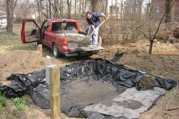 Base preparation for a hot tub