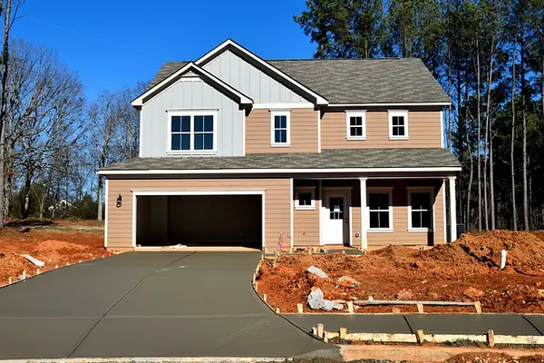 New concrete driveway at a new house
